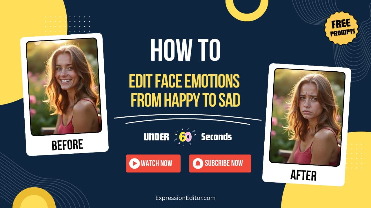 How to Edit Face Emotions from Happy to Sad with AI