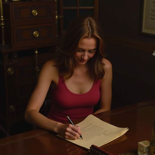 After Antique Desk Letter Writing