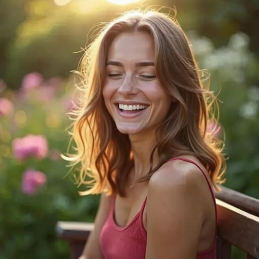 A laughing face generated by AI