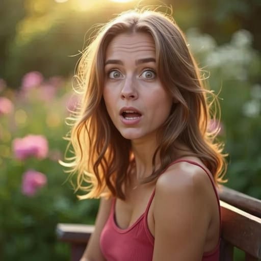 A surprised face generated by AI