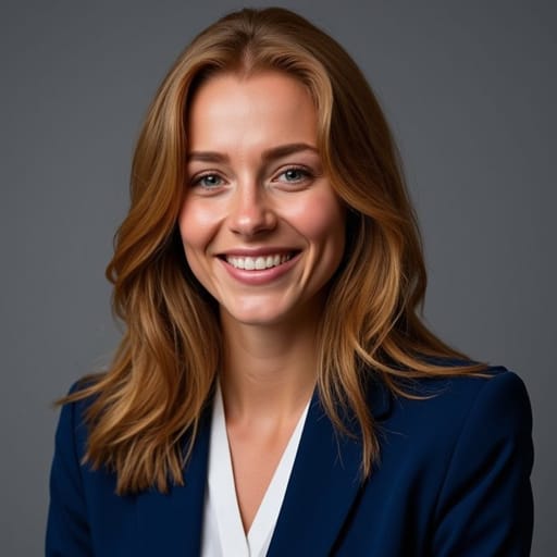 After Tailored Navy Blazer Headshot