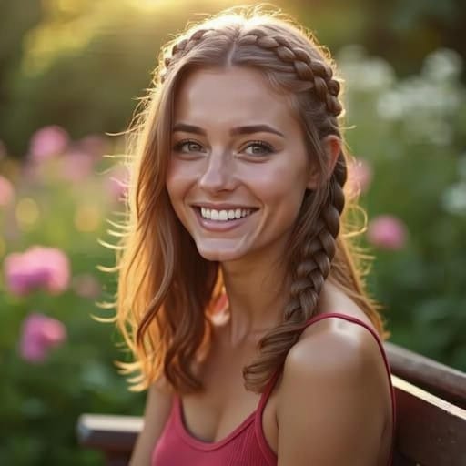 After Change hairstyle to braided crown
